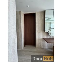 Natural Veneer Interior Door with Timeless Gold Anodized Profile – Developer Supply UAE